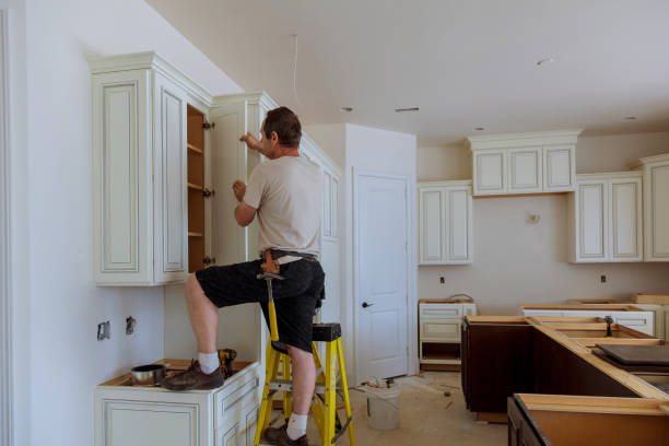 Kitchen island installation in Perkiomenville by JMT Kitchen Cabinet